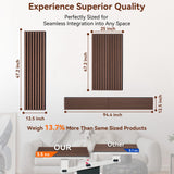 Wood Slat Panels, Interior Wall Decor Easy Installation, Soundproof Slatted Wall Panels 3D Acoustic Decoration for Office, Meeting Room, Café, Bars, Restaurant & Home, Red Brown 2 Pcs 47.2×12.5 in WoveN SounD