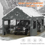 Carports 20X20 Heavy Duty，2 Car Carport with Side Doors，Extra Large Outdoor Carport Canopy，Portable Car Port Garage All Weather Sannwsg
