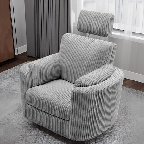 Zenosyne Power Swivel Recliner Rocking Chair Nursery Glider Rocker with Headrest, USB and Type-c Port, Corduroy Electric Reclining Sofa Chair Arm Chair for Living Room (Dark Gray) Zenosyne