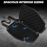 CASEMATIX Locking Pistol Case Fits Small to Large 9mm Pistols with Room For Extra Clips and Attachments- Portable EVA Gun Rug Handgun Case with Snap In Zippers, Water Resistant, Shoulder Strap CASEMATIX