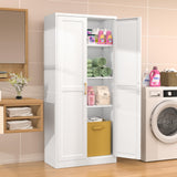 71" Kitchen Pantry Storage Cabinet,White Tall Storage Cabinet With Doors and Shelves,Metal Food Pantry Cabinets for kitchen storage,Freestanding Cupboard for Dining Living Room,Assemble Required TIMELESS PIECES