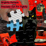 Vintage Cat Puzzles for Adults 1000 Pieces, Impossible Black Cat Art Jigsaw Puzzles, Hard Retro Kitty Kitten Animal Puzzle PPuzzling