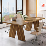 Tribesigns 6 ft Conference Table, 70.9 L x 35.4 W x 29.5 H Inches Meeting Table with Solid Wood Legs, Wood Training Table Boardroom Desk for Office Meeting Conference Room Tribesigns