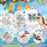 Funrous 24 Pcs Animal Mandala Coloring Books Ocean Jungle Animal Coloring Books DIY Activity Crafts Art for Kids Adults Gift Filler Gifts Home School Classroom Party Favors Funrous