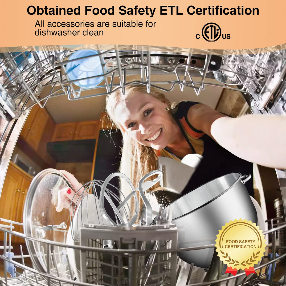 KUCCU Stand Mixer, 6.5 Qt 660W, 6-Speed Tilt-Head Food Dough Mixer, Kitchen Electric Mixer with Stainless Steel Bowl,Dough Hook,Whisk, Beater, Egg white separator (6.5-QT, Silver) KUCCU