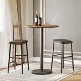 YATINEY Bar Table, Round Bar Table, Counter Height Table, Pub Cocktail Table, Metal Frame, for Bistro, Dining Room, Living Room, Terrace, Rustic Brown and Black BT05BR YATINEY