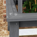 Outsunny Raised Garden Bed with Trellis, Wooden Planter Box with Galvanized Steel Sides, Raised Flower Bed for Climbing Plants, Flowers, Fruits and Vegetables, Gray Outsunny