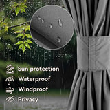 Covered Outdoor Gazebo Curtain Replacement Universal 4-Panel Sidewalls 10' x 12', Outdoor Gazebo Privacy Curtains with Zipper, Replacement for Patio Canopy, Garden, Backyard, Grey (Curtain Only) Covered Outdoor