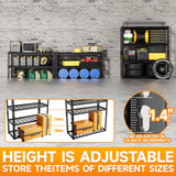 cynnda 4-Tier 40" W X 20" D X 60" H Garage Storage Shelves 2200LBS Garage Shelving Heavy Duty Adjustable Units Rack Metal Utility Shelf(Black) cynnda