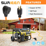 NEMA L6-30P to 6-50R Adaptor Welder Dryer EV Charger Power Cord Adapter Connector, 30Amp to 50Amp Heavy Duty Adapter STW 10AWG 250V 1.5FT SURIEEN