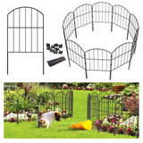 Goovilla Garden Fence, Total 10ft(L) x 24in(H) Garden Fencing Animal Barrier, 10 Pcs Rustproof Metal Fence Panels, Black No Dig Fence, Decorative Garden Fences and Borders for Dogs, Flower Bed, Patio Goovilla