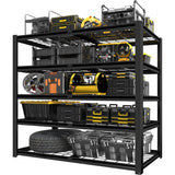 PrimeZone 47" W Heavy Duty Garage Shelving 47" W X 18" D X 72" H Adjustable Wire Storage Shelves Unit with Locking Connector, 5 Tier Metal Shelving Industrial Utility Rack for Warehouse, Basement PrimeZone