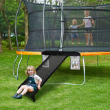 Eurmax USA Universal Easy-to-Assemble Trampoline Slide Ladder, Heavy Duty Steel Trampoline Accessory Slide for Kids Climb Up&Slide Down/Black with Shoes Pocket Eurmax