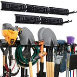 TIDYME Garage Tool Organizer Wall Mount - 80 inches - Sturdy Storage Rack with Adjustable Hooks, Anti-Rust - Easy Installation, 500lbs Capacity - Garden Tool Organizer (05 Racks & 10 Hooks) TIDYME