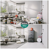 YITAHOME Dresser with 4 Drawers - Fabric Storage Tower, Organizer Unit for Bedroom, Hallway, Closets - Sturdy Steel Frame, Wooden Top & Easy Pull Fabric Bins (Charcoal Black Wood Grain) YITAHOME