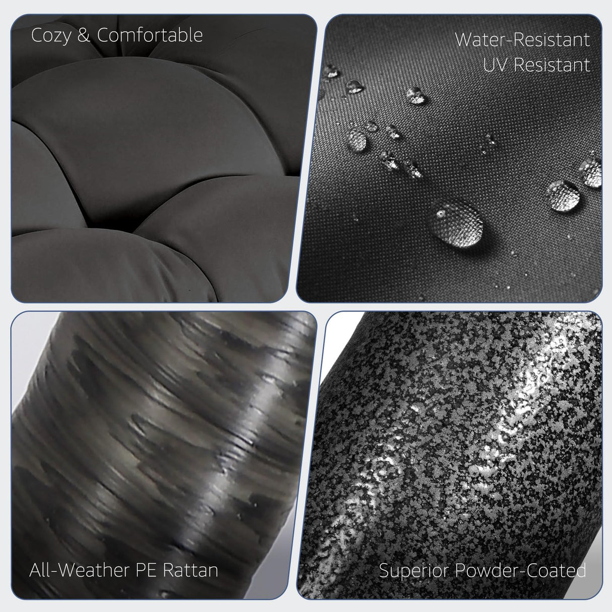 NICESOUL Double Egg Swing Chair with Stand, Oversized 2-Person Indoor Outdoor Hanging Hammock Chairs with Cushion, Wide and Large Comfy Loveseat, 700lbs Sturdy Porch Swings for Outside, Dark Gray NICESOUL