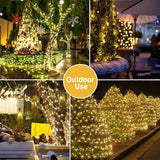 JMEXSUSS 500 LED Warm White Christmas Lights Indoor, 8 Modes Green Wire Christmas Tree Lights Outdoor Waterproof, Twinkle Fairy String Lights Plug in for Xmas Wedding Party Garden Patio JMEXSUSS