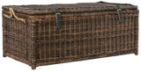happimess HPM9000B Caden 46" Wicker Storage Trunk, Collapsible for flat storage, Rattan-Sarang Buaya, Coastal for Office, Dorm Room-LivingRoom, Bedroom, Dining Room, Brown happimess