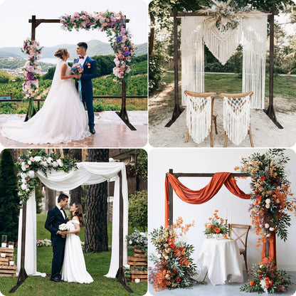 Yaseingoo 7.2FT Wooden Arch for Wedding Ceremony, Square Wood Arch Backdrop, Elegant Wooden Arch for Proposal Party,Square Wedding Arches for Outdoor Lawn Forest Wedding Decorations - WoodArtSupply