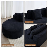 GNIXUU 130.5" Oversized Curved Sectional Sofa for Living Room, Modern Luxury TerryCloth Boneless 4 Seater Cloud Couch with Half Moon Design & 3 Pillows, Modular Memory Foam Couches, No Assembly, Black GNIXUU