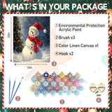 xackcme Snowman Paint by Numbers for Adults, Christmas Paint by Number on Canvas Without Frame, DIY Winter Oil Painting for Gift Home Wall Decor (16x20 inch) xackcme