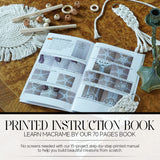 CULETCRAFT Macrame Kit for Beginners 153pc, 15 Projects Book, 164yd Cotton Macrame Cord, Wooden Beads & Sticks, Wooden & Metal Rings, Gift Box, Book & Accessories, Perfect Macrame Starter Kit CULETCRAFT