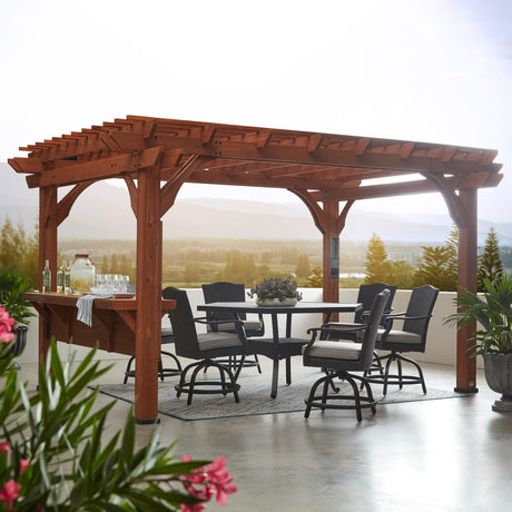 Backyard Discovery Ashland 14 ft. x 10 ft. All Cedar Wood Pergola Backyard Discovery