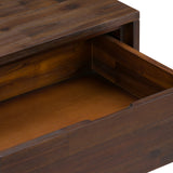 SIMPLIHOME Lowry SOLID ACACIA WOOD and Metal 22 Inch Wide Square Modern Industrial End Side Table in Distressed Charcoal Brown, For the Living Room and Bedroom SIMPLIHOME