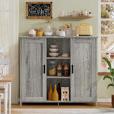 Iwell Storage Cabinet, Sideboard Buffet Cabinet with 2 Doors and 4 Storage Shelves, Floor Cabinet, Bathroom Cabinet for Living Room, Dinning Room, Entryway, Grey Iwell