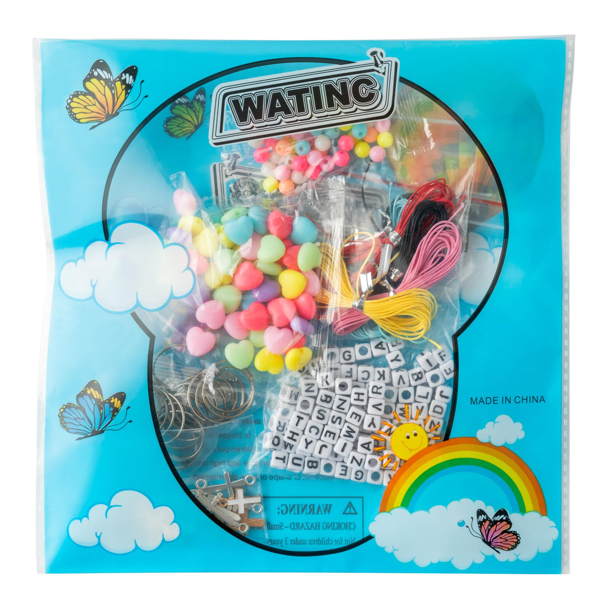 WATINC DIY Cross Keychain Making Crafts - Christine Cross Beads Bracelet Necklace Making Craft Kits, Letter Beads for Jewelry Accessories Festival Party Gift Favor for Women Men (306Pcs) WATINC