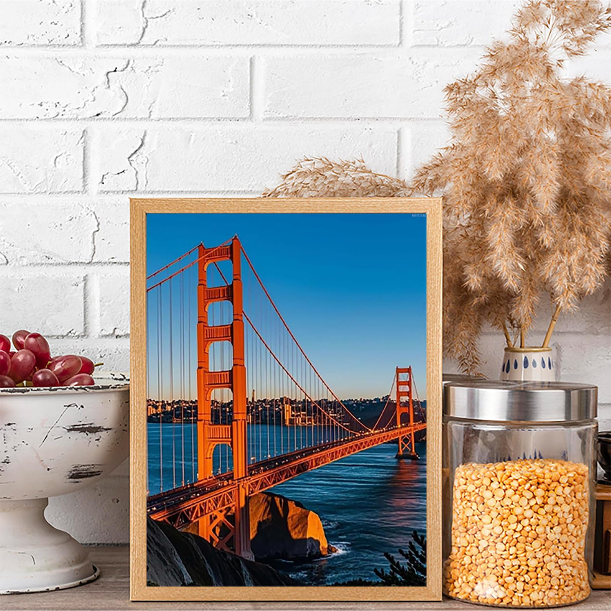 Diamond Painting Kits for Adults San Francisco Bay Bridge 5D Diamond Art Kit Paint by Number for Beginners DIY Full Drill Paints with Diamond Paintings for Wall Decor 12x16 inch KAYEIUU