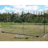 Large Metal Chicken Coop Walk-in Poultry Cage Hen Run House Habitat Spire Shaped Cage with Waterproof and Anti-Ultraviolet Cover for Outdoor Backyard Farm Use (19.68’ L×9.84’ W) Polar Aurora