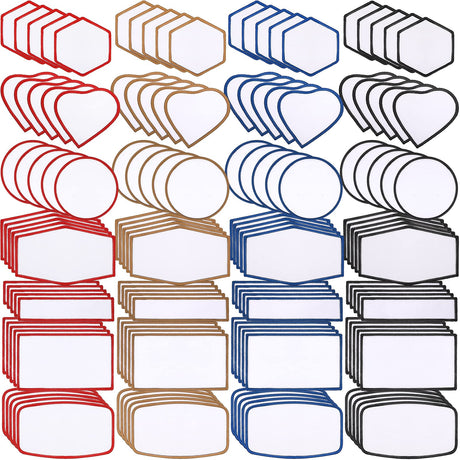 Juinte 140 Pieces Sublimation Patches Blank Hat Patches Sublimation Patches Blank for Hats Hat Patches Blank Patches for Clothes Hat Dress Patch (Black, Blue, Red, Khaki) Juinte