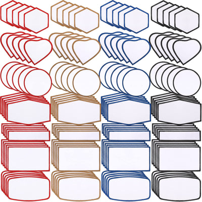 Juinte 140 Pieces Sublimation Patches Blank Hat Patches Sublimation Patches Blank for Hats Hat Patches Blank Patches for Clothes Hat Dress Patch (Black, Blue, Red, Khaki)