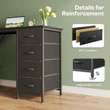 Huuger 47 Inch Computer Desk with 8 Drawers, Office Desk Work Desk for Home Office, Study, Gaming Desk with Fabric Drawers, Large Storage, Black Huuger