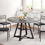 Jocoevol Round Dining Table for 4,Kitchen Dining Room Circle Dinner Pedestal Table,Space Saving Wood Kitchen & Dining Room Furniture, 42In,Grey Jocoevol