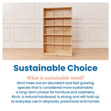 ECR4Kids Classic Bookcase, 48in, Adjustable Shelves, Natural ECR4Kids