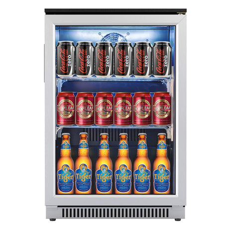 Advanics 20IN Beverage Refrigerator with Glass Door-120 Can Built in Under Counter Fridge & Freestanding,Ideal for Soda,Beer Drink Cooler Advanics