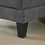 VINGLI 110' U-Shaped Sectional Couch with Two Chaise, Affordable Small Sofa with 4 Seats, Chenille Fabric Comfy Couches for Living Room, Dark Grey VINGLI