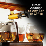 Whiskey Decanter Globe Set with 4 Etched Whiskey Glasses - for Liquor Scotch Bourbon Vodka, Gifts For Men - 1250ml Unique Ship Sails Set for Home Bar, Bourbon, Birthday Gift for Dad The Wine Savant
