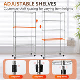 FDW | 5-Tier Wire Storage Shelves with Wheels | 30"x14"x61" | Chrome | Adjustable Racks | Heavy-Duty Metal Shelf, Holds Upto 220 lbs | Tool-Free Assembly, Rust-Resistant | for Home & Garage Shelving FDW