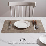 Placemats Set of 4 - Easy Clean Woven Vinyl Placemats for Dining Table, Indoor/Outdoor Place Mats, Washable PVC Table Mats（Caramel） onebento