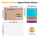 Sancallie Adjustable Wooden Puzzle Board Easel Non-Slip Suede Surface Puzzle Table Accessory for Up to 1,500 Pieces Puzzles with 4 Sorting Trays Sancallie