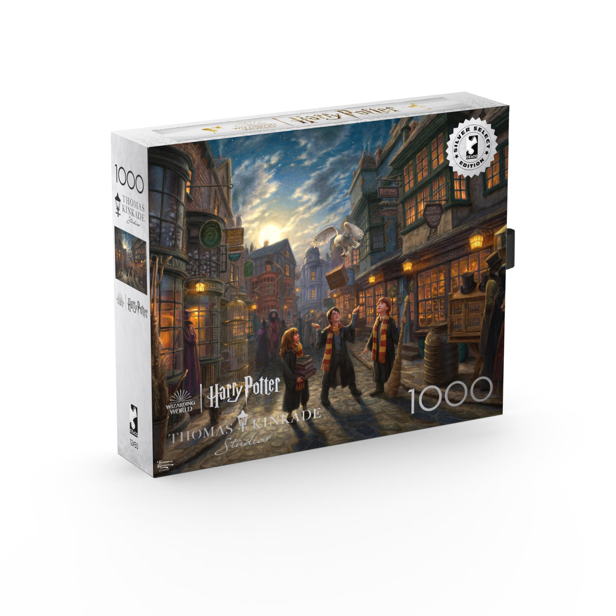 Ceaco - Silver Select - Thomas Kinkade - Harry Potter Diagon Alley - 1000 Piece Jigsaw Puzzle for Adults -Challenging Puzzle Perfect for Game Nights - Size is 26.75 x 19.75 Buffalo Games