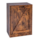 Zedesey 13 Gallon Wooden Tilt Out Trash Cabinet Hidden Trash Can Kitchen Recycling Cabinet Laundry Cabinet for Kitchen, Living Room (Brown) Zedesey