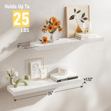INNOD 24" Floating Shelves for Wall, Wall Mounted Wood Shelves for Bathroom, Bedroom, Living Room, Kitchen, Hanging Shelf with Invisible Brackets for Storage,Books,Home Decor (White,Set of 2) INNOD