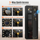 KAER 25 Biometric Gun Safe for Rifles and Pistols, Large Gun Cabinet for Home Rifle, Quick Access Gun Safe with Fingerprint, Rifle Safe with Removable Shelf and Pistol Pocket [No Assembly Required] KAER