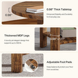 Tribesigns 4FT Round Conference Table for 4, 47-Inch Office Meeting Table with Storage Shelf and Large Tabletop, Mid-Century Modern Seminar Boardroom Desk for Office Conference Room, Walnut Tribesigns