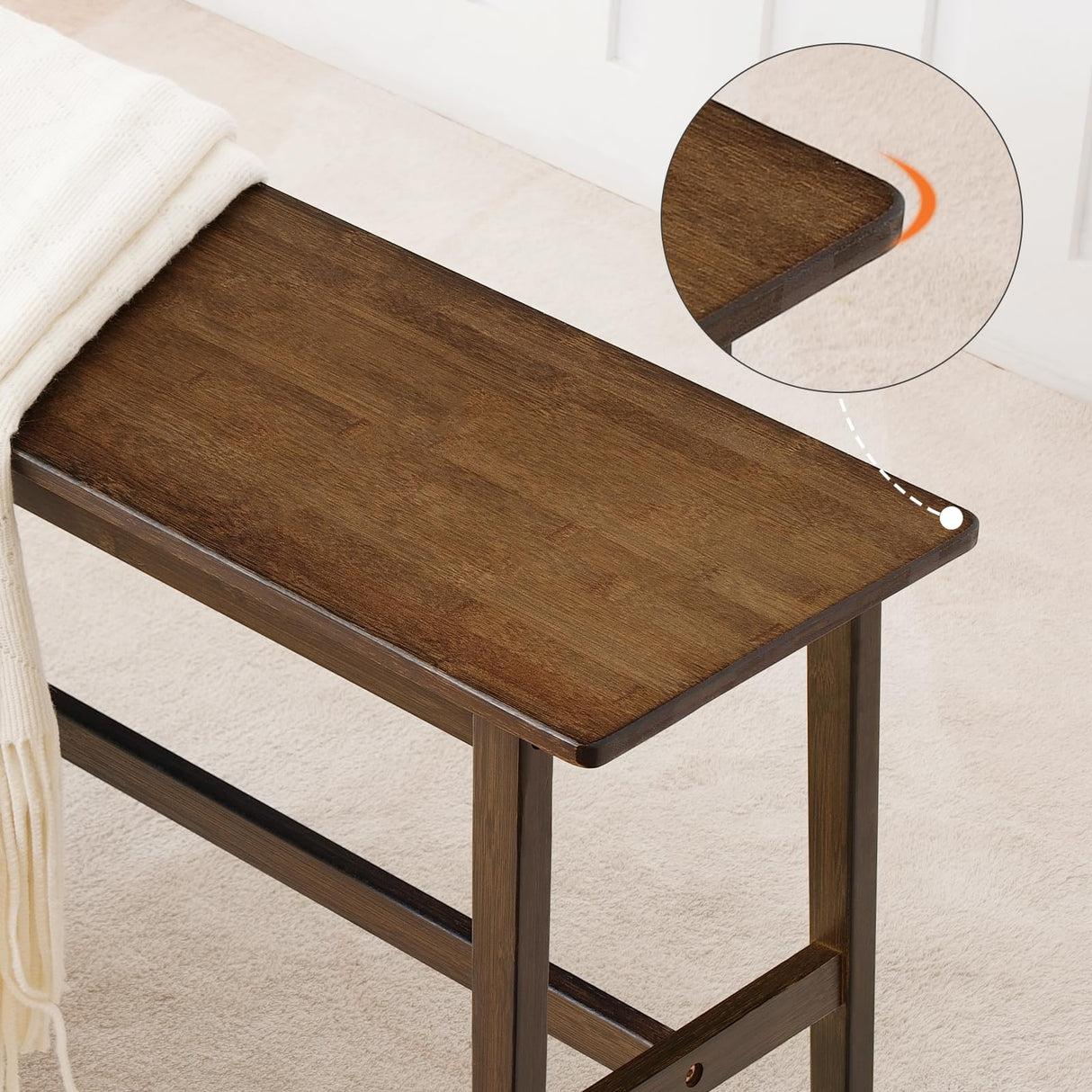 HOOBRO 39.3'' Bamboo Dining Bench, Farmhouse Wood Bench, Kitchen & Living Room Furniture, Easy to Assemble, Sturdy and Stable, Mocha MA03CD01G2 HOOBRO