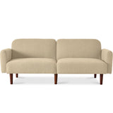 Best Choice Products 77" Mid Century Modern Boucle Loveseat Sofa, Couch, Convertible Sofa Sleeper Bed w/Real Wood, Removable Armrest - Oatmeal Best Choice Products